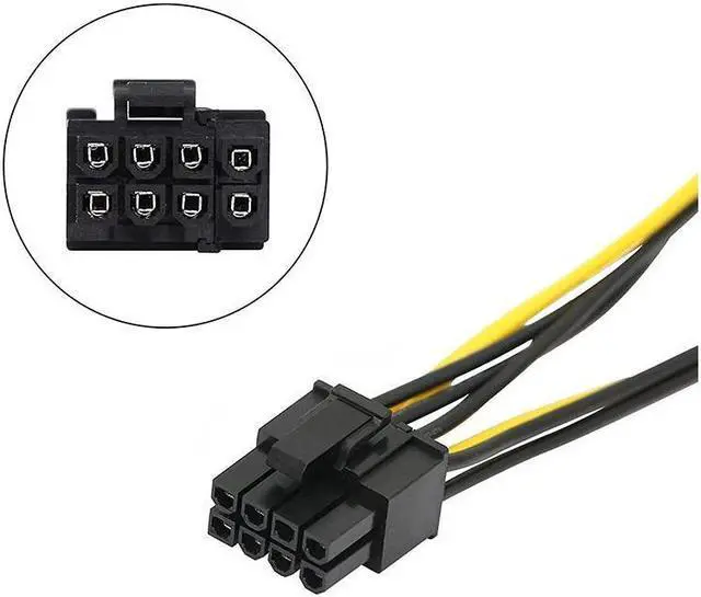 Main image of SATA to GPU 8 Pin Power Adapter Cable - 2 x SATA 15pin to PCIe 8pin PCI-e Video Card Internal Power Adapter Converter - Dual SATA to Graphics Card 8pin (6+2) Cord - 8 Inches