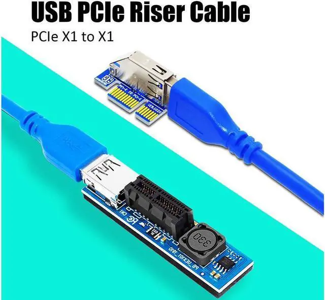 Alt view image 4 of 4 - GLOTRENDS PCIe Extension Cable (23 inch/60cm Length 1X to 1X) to extend GPU covered PCIe X1 Lane for WiFi Adapter or Sound Card Vertical Installation