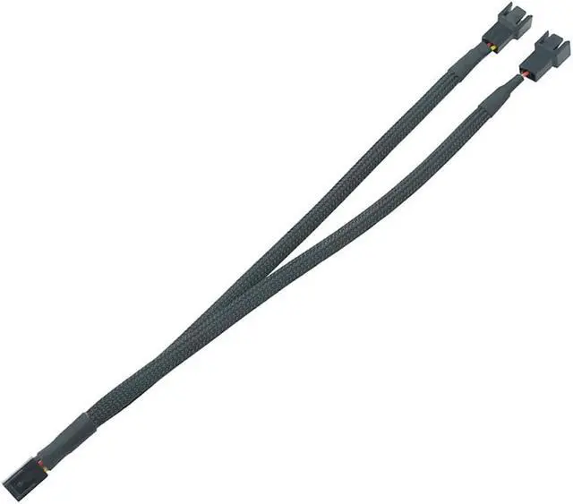 Alt view image 4 of 5 - 3 Pin Case Fan Splitter Power Cable 1 to 2 Motherboard CPU Cooler 3pin Splitter Adpater - Sleeved Braided Adapter Converter Cord - 10 inches