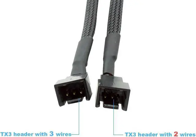 Main image of 3 Pin Case Fan Splitter Power Cable 1 to 2 Motherboard CPU Cooler 3pin Splitter Adpater - Sleeved Braided Adapter Converter Cord - 10 inches