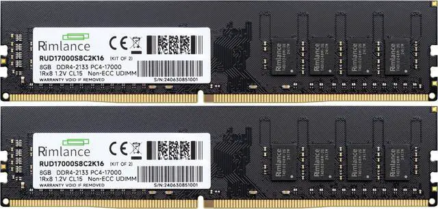 Alt view image 2 of 6 - Rimlance 16GB (2X8GB) 1.2V DDR4 2133MHz PC4-17000 UDIMM 1RX8 Desktop Memory