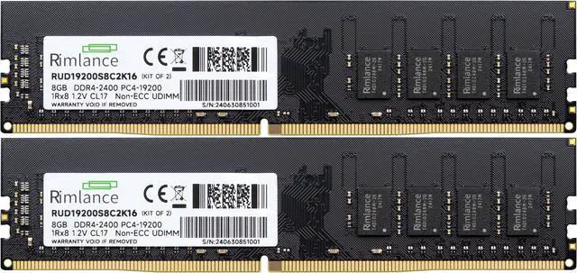 Alt view image 2 of 6 - Rimlance 16GB (2X8GB) 1.2V DDR4 2400MHZ PC4-19200 UDIMM 1RX8 Desktop Memory