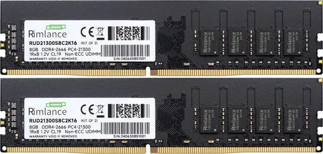 Alt view image 2 of 6 - Rimlance 16GB (2X8GB) 1.2V DDR4 2666MHZ PC4-21300 UDIMM 1RX8 Desktop Memory