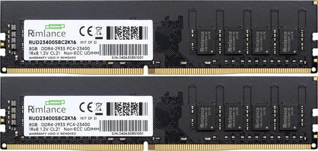 Alt view image 2 of 6 - Rimlance 16GB (2X8GB) 1.2V DDR4 2933MHZ PC4-23400 UDIMM 1RX8 Desktop Memory