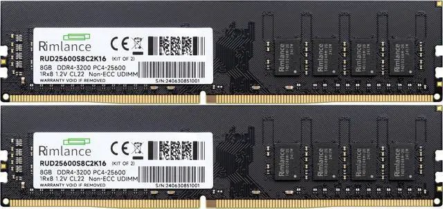 Alt view image 2 of 6 - Rimlance 16GB (2X8GB) 1.2V DDR4 3200MHZ PC4-25600 UDIMM 1RX8 Desktop Memory
