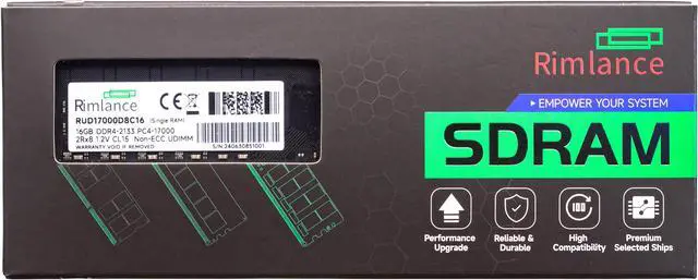 Main image of RIMLANCE Ram 16GB DDR4 2133 (PC4-17000) 288-Pin desktop memory