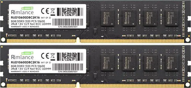 Alt view image 2 of 6 - Rimlance 16GB (2X8GB) 1.5V DDR3 1333MHZ PC3-10600 UDIMM 2RX8