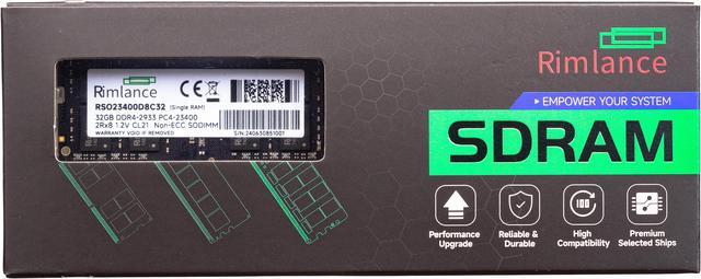Main image of Rimlance 32GB (1X32GB) 1.2V DDR4 2933MHZ PC4-23400 SODIMM 2RX8