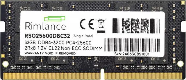 Alt view image 2 of 5 - Rimlance 32GB (1X32GB) 1.2V DDR4 3200MHZ PC4-25600 SODIMM 2RX8