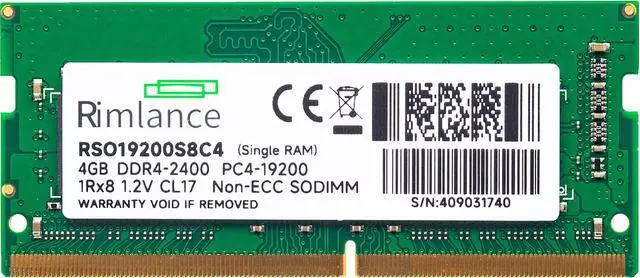 Alt view image 2 of 5 - Rimlance 4GB (1X4GB) 1.2V DDR4 2400MHZ PC4-19200 SODIMM 1RX8