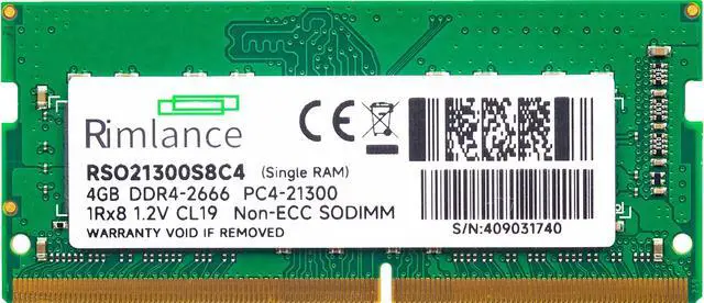 Alt view image 2 of 5 - Rimlance 4GB (1X4GB) 1.2V DDR4 2666MHZ PC4-21300 SODIMM 1RX8