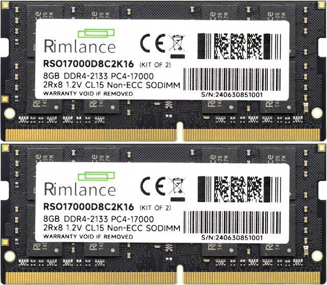 Alt view image 2 of 5 - Rimlance 16GB (2X8GB) 1.2V DDR4 2133MHZ PC4-17000 SODIMM 2RX8