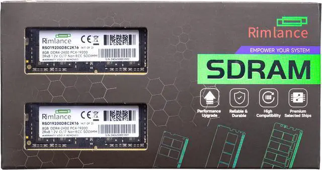 Main image of Rimlance 16GB (2X8GB) 1.2V DDR4 2400MHZ PC4-19200 SODIMM 2RX8