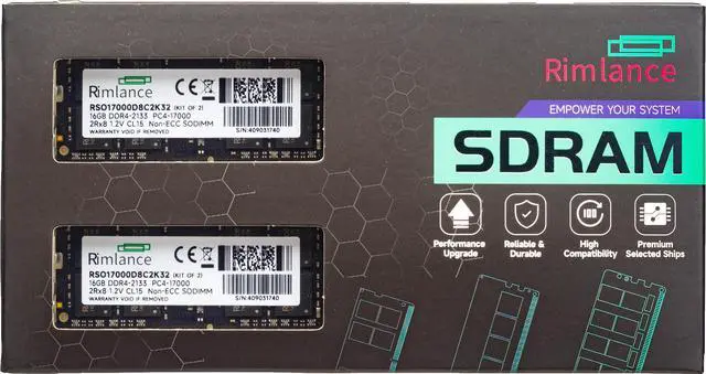 Main image of Rimlance 32GB (2X16GB) 1.2V DDR4 2133MHZ PC4-17000 SODIMM 2RX8