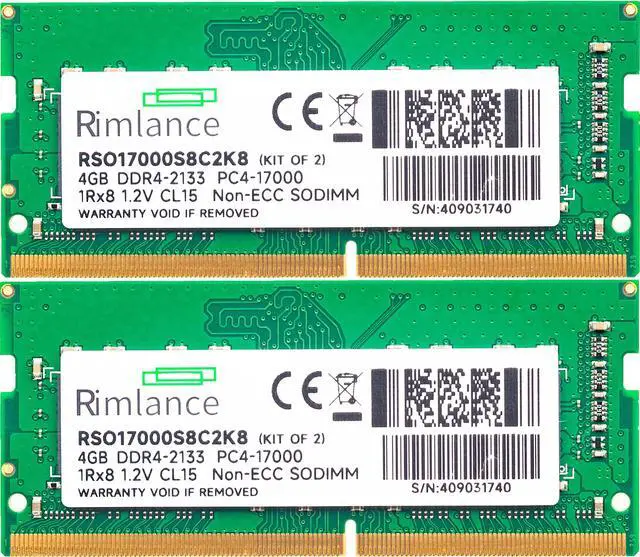Alt view image 2 of 5 - Rimlance 8GB (2X4GB) 1.2V DDR4 2133MHZ PC4-17000 SODIMM 1RX8