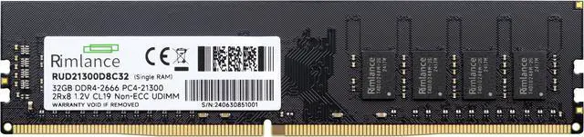 Alt view image 2 of 6 - Rimlance 32GB (1X32GB) 1.2V DDR4 2666MHZ PC4-21300 UDIMM 2RX8
