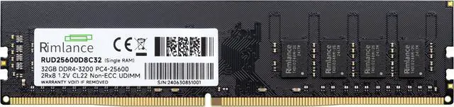 Alt view image 2 of 6 - Rimlance 32GB (1X32GB) 1.2V DDR4 3200MHZ PC4-25600 UDIMM 2RX8
