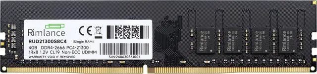 Alt view image 2 of 6 - Rimlance 4GB (1X4GB) 1.2V DDR4 2666MHZ PC4-21300 UDIMM 1RX8