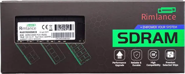 Main image of Rimlance 8GB (1X8GB) 1.2V DDR4 2400MHZ PC4-19200 UDIMM 1RX8