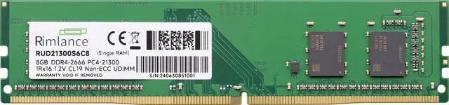 Alt view image 2 of 6 - Rimlance 8GB (1X8GB) 1.2V DDR4 2666MHZ PC4-21300 UDIMM 1RX16