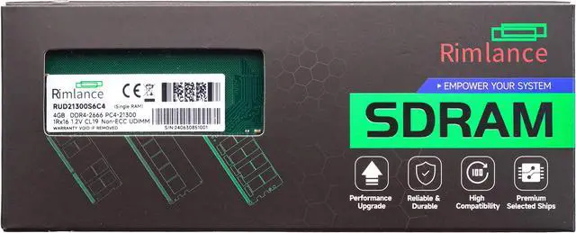 Main image of Rimlance 4GB (1X4GB) 1.2V DDR4 2666MHZ PC4-21300 UDIMM 1RX16
