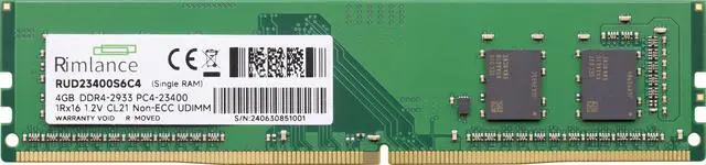 Alt view image 2 of 6 - Rimlance 4GB (1X4GB) 1.2V DDR4 2400MHZ PC4-19200 UDIMM 1RX16