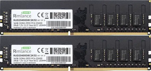 Alt view image 2 of 6 - Rimlance 32GB (2X16GB) 1.2V DDR4 2933MHZ PC4-23400 UDIMM 2RX8