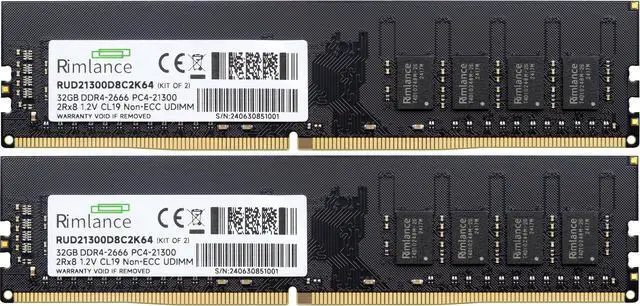 Alt view image 2 of 6 - Rimlance 64GB (2X32GB) 1.2V DDR4 2666MHZ PC4-21300 UDIMM 2RX8