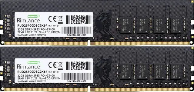 Alt view image 2 of 6 - Rimlance 64GB (2X32GB) 1.2V DDR4 2933MHZ PC4-23400 UDIMM 2RX8