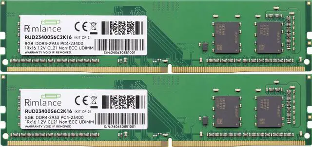 Alt view image 2 of 6 - Rimlance 16GB (2X8GB) 1.2V DDR4 2933MHZ PC4-23400 UDIMM 1RX16