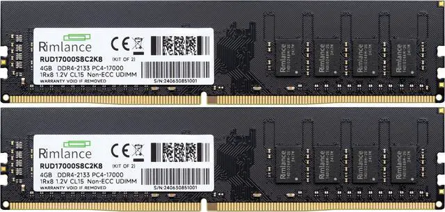 Alt view image 2 of 6 - Rimlance 8GB (2X4GB) 1.2V DDR4 2133MHz PC4-17000 UDIMM 1RX8