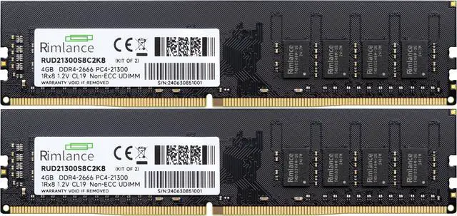 Alt view image 2 of 6 - Rimlance 8GB (2X4GB) 1.2V DDR4 2666MHZ PC4-21300 UDIMM 1RX8