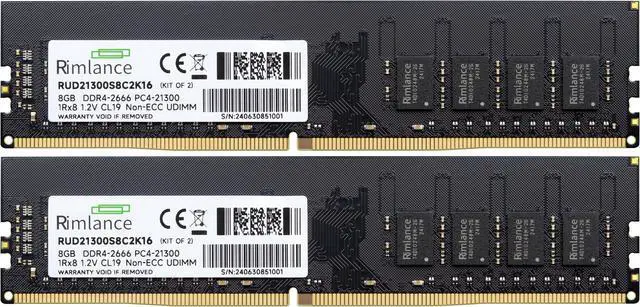 Alt view image 2 of 6 - Rimlance 16GB (2X8GB) 1.2V DDR4 2666MHZ PC4-21300 UDIMM 1RX8