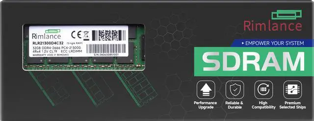 Main image of Rimlance 32GB (1X32GB) 1.2V DDR4 2666MHZ PC4-21300 LRDIMM 2RX4