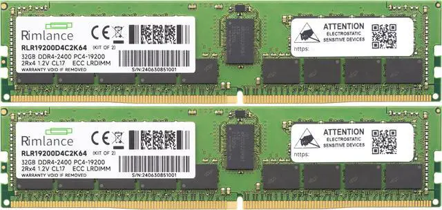 64GB DDR4 LRDIMM Memory Module - 2400MHz PC4-19200 For HP Z640