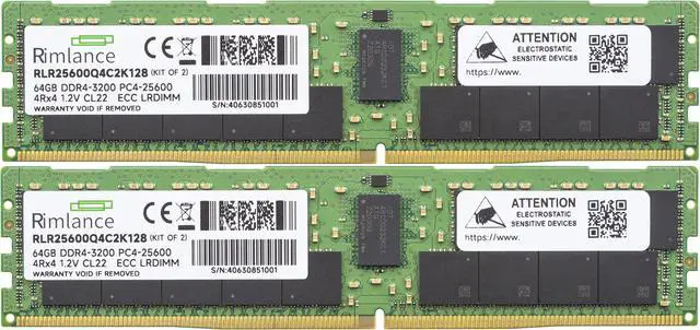 Alt view image 2 of 6 - Rimlance 128GB (2X64GB) 1.2V DDR4 3200MHZ PC4-25600 LRDIMM 4RX4
