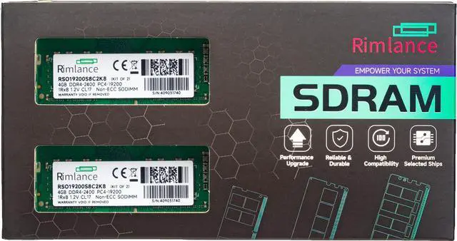 Main image of Rimlance 8GB (2X4GB)  1.2V DDR4 2400MHz PC4-19200 SODIMM 1RX8