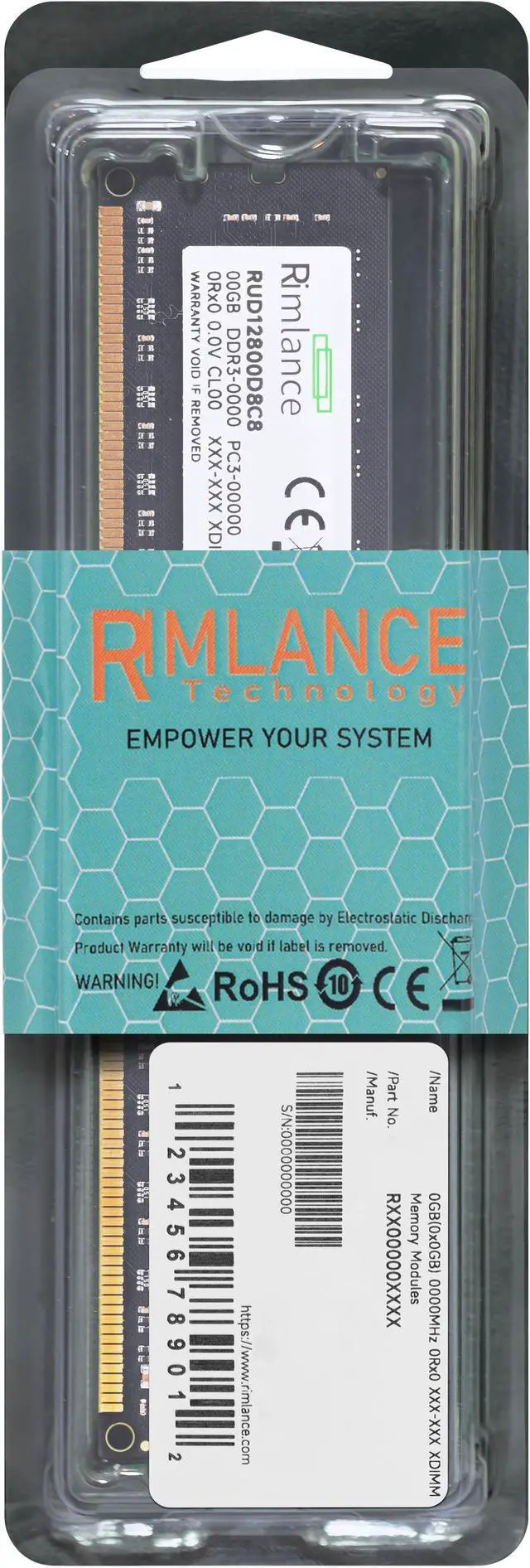Main image of RIMLANCE 8GB RAM Replacement for CT102464BD160B  DDR3L-1600 (PC3L-12800) 1.35V 2Rx8 Desktop Memory Model