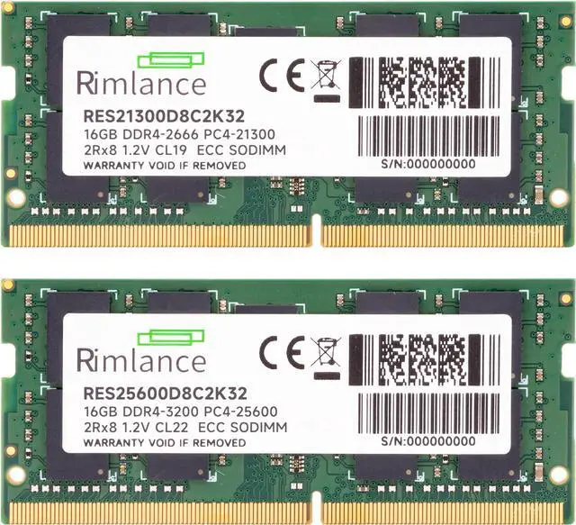 Alt view image 2 of 6 - RIMLANCE RAM 32GB (2X16GB) 1.2V DDR4 3200MHz PC4-25600 ECC SODIMM 2RX8