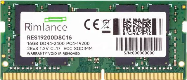 Alt view image 2 of 6 - RIMLANCE 16GB (1X16GB) 1.2V DDR4 2400MHz PC4-19200 ECC SODIMM 2RX8
