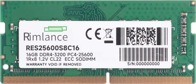 Alt view image 2 of 6 - RIMLANCE RAM 16GB (1X16GB) 1.2V DDR4 3200MHz PC4-25600 ECC SODIMM 1RX8