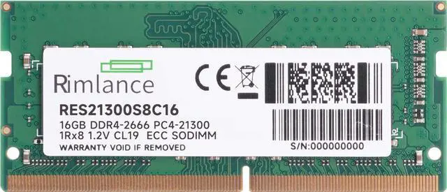 Alt view image 2 of 6 - RIMLANCE RAM 16GB (1X16GB) 1.2V DDR4 2666MHz PC4-21300 ECC SODIMM 1RX8