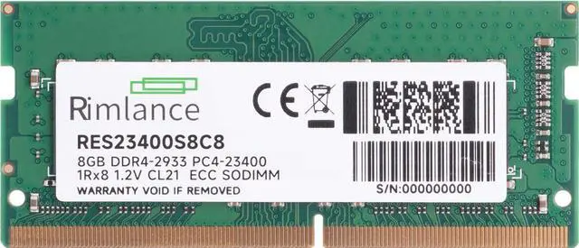 Alt view image 2 of 6 - RIMLANCE RAM 8GB (1X8GB) 1.2V DDR4 2933MHZ PC4-23400 ECC SODIMM 1RX8