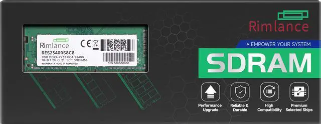 Main image of RIMLANCE RAM 8GB (1X8GB) 1.2V DDR4 2933MHZ PC4-23400 ECC SODIMM 1RX8