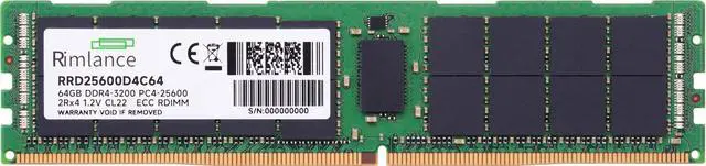 Alt view image 2 of 6 - RIMLANCE RAM 128GB(2X64GB) DDR4 3200MHz PC4-25600 2Rx4 1.2V 288-PIN ECC Registered RDIMM Server Memory KIT Compatible with Dell PowerEdge XR11 Rack Server
