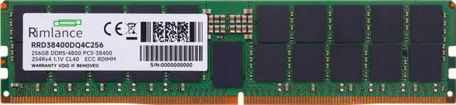 Alt view image 2 of 6 - RIMLANCE 256GB(1x256GB) DDR5 4800MHz PC5-38400 2S4Rx4 1.1V 288-PIN ECC Registered RDIMM Server Memory