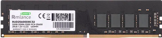 Alt view image 2 of 6 - 32GB Single DDR4 3200 MHz CL22 UDIMM 288-Pin 2Rx8 Desktop Memory By RIMLANCE Ram