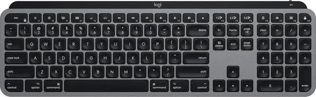 Main image of Logitech - MX Keys Wireless Membrane Keyboard for Mac with Smart Illumination - Space Gray