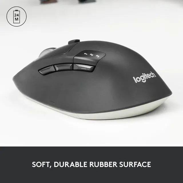 Alt view image 2 of 6 - Logitech M720 TRIATHLON Wireless Silent bluetooth Mouse,Office home, Desktop Laptop Mouse with Uplink Receiver,1000dpi,8buttons,for Windows 10 or later/macOS 10.5 or later/ChromeOS/Linux, Black