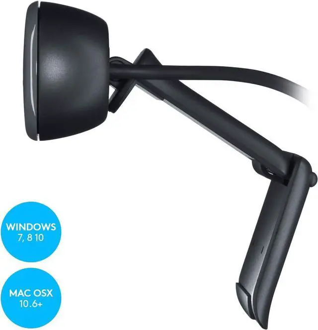Alt view image 6 of 6 - Logitech C270 HD Webcam, 720p, Widescreen HD Video Calling,Light Correction, Noise-Reducing Mic, For Skype, FaceTime, Hangouts, WebEx, PC/Mac/Laptop/Macbook/Tablet - Black